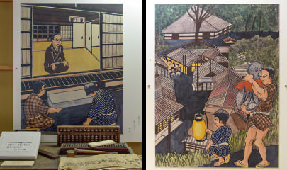 Paintings based on old stories told in Sugaya Sannai (Isao Hirano)